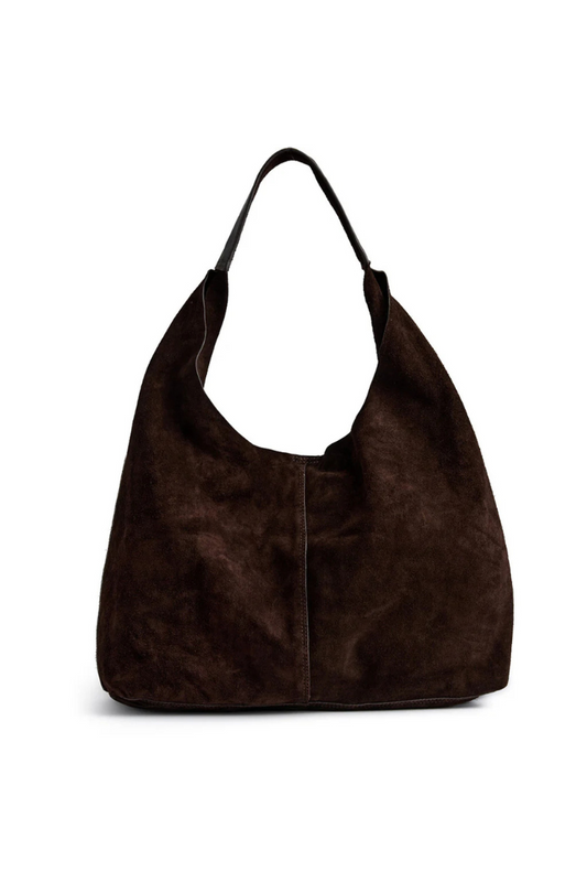 Depeche Chocolate Suede Shopper Bag