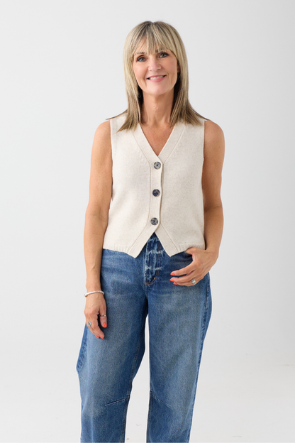 Part Two Sylva Waistcoat Oatmeal Melange