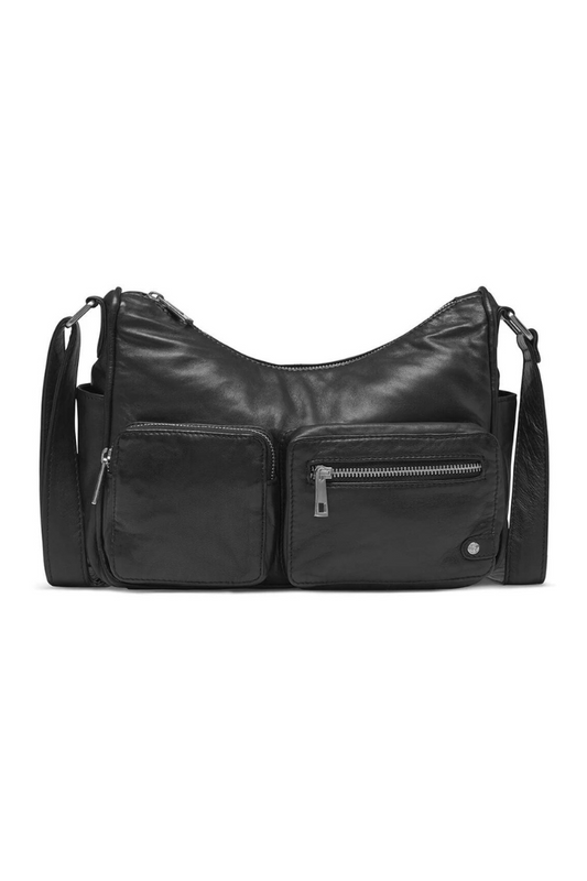 Depeche Black Shoulder Bag in Soft Leather