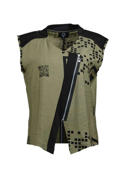 My Soul Olive QR Code Waistcoat