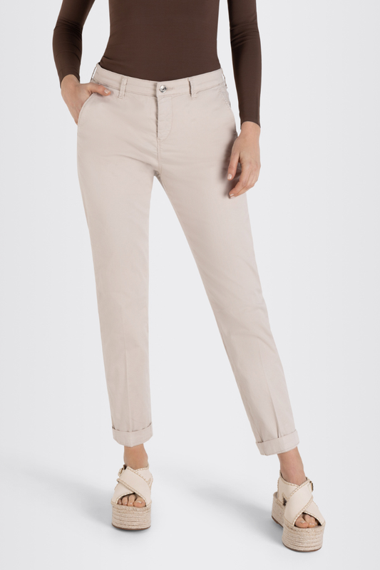 Mac Ivory Chino Turn Up Trouser
