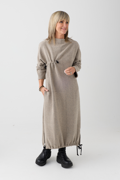 My Soul Sand Crincle Dress 5052