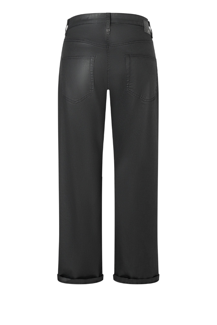 Mac Black Coated Baggy Straight Leg Jeans