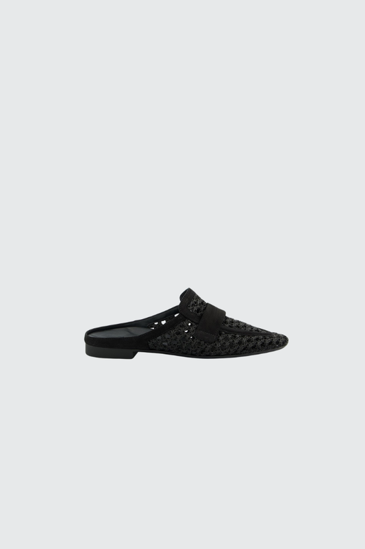 Paul Green Black Nubuk/Sisal Mule