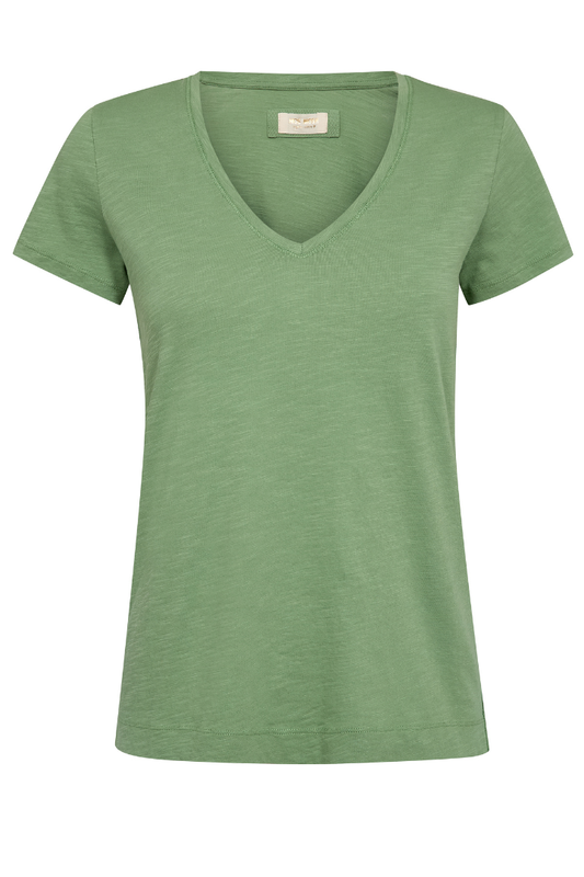 Mos Mosh Arden Turf Green V-Neck T-Shirt