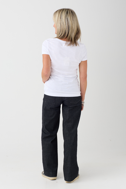 Mac Dream Wide Black Fashion Rinsed Jeans