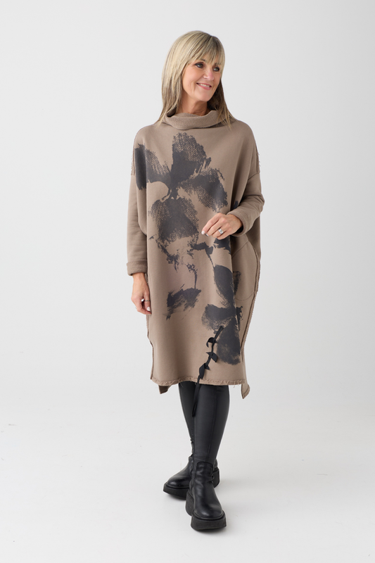 Kedziorek Taupe Printed Dress 5556