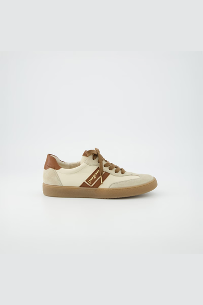 Paul Green Beige Soft Suede/Times Biscuit Trainer