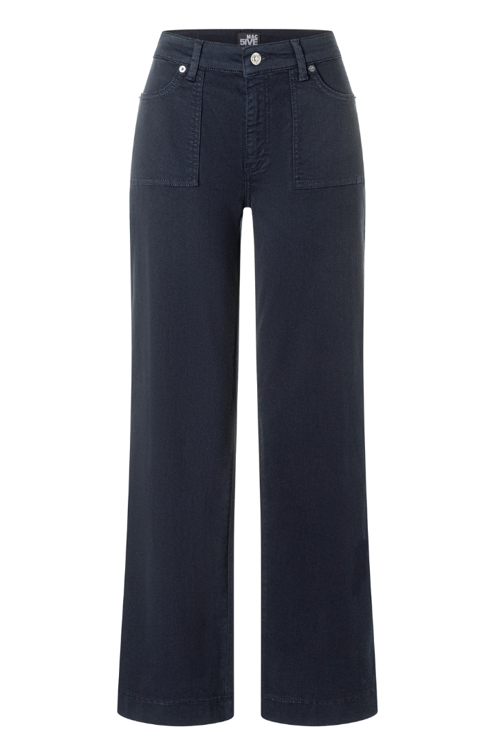 Mac Wide Dark Blue Trousers