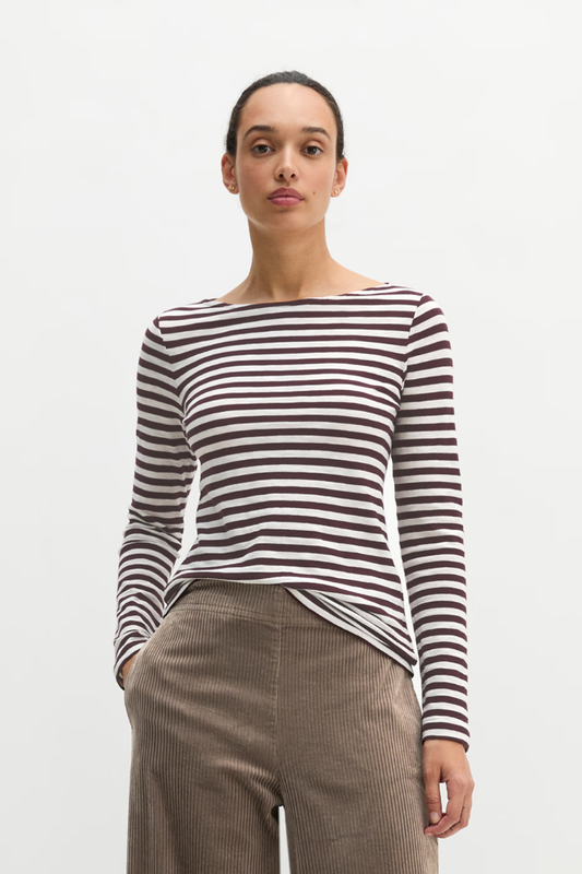 Marc O'Polo Dark Red Stripe LS Top