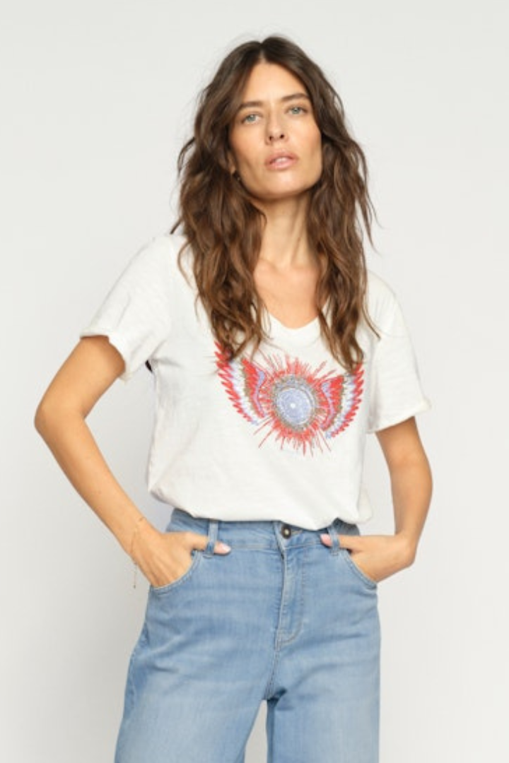 Mos Mosh Romi Ecru Gethi Glam T-Shirt