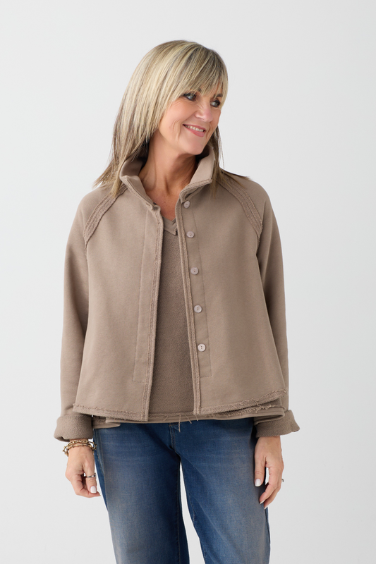 Kedziorek Taupe Dipped Hem Jacket 5554JL