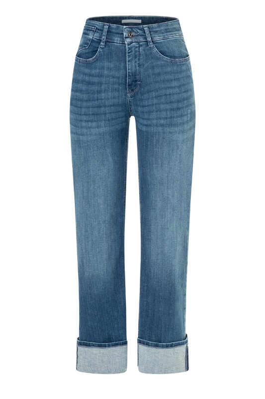Mac Laura Petrol Blue Turn Up Jeans