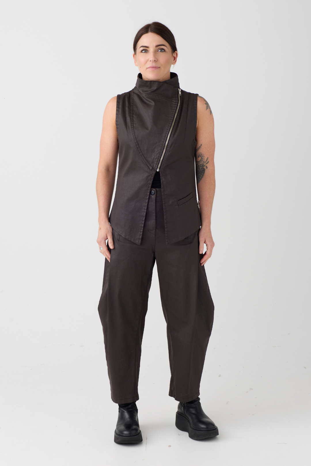 Lurdes Bergada Brown Coated Waistcoat 280