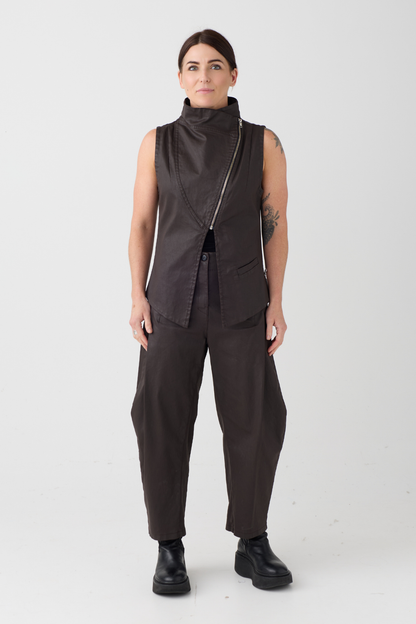 Lurdes Bergada Brown Coated Waistcoat 280