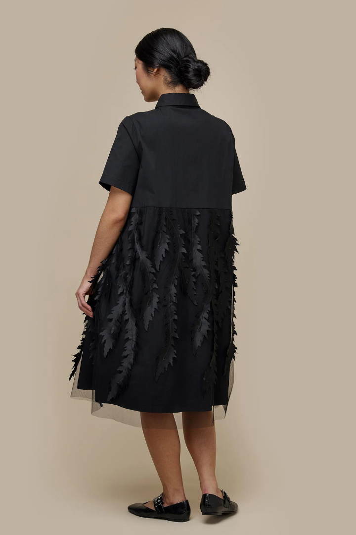 Uchuu Black A line Dress with Mesh Layer Skirt