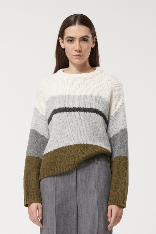 Humility KOSHO Grey/Military Stripe Jumper