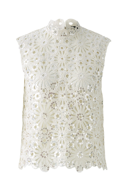 Oui Biscuit Sleeveless Crochet Top