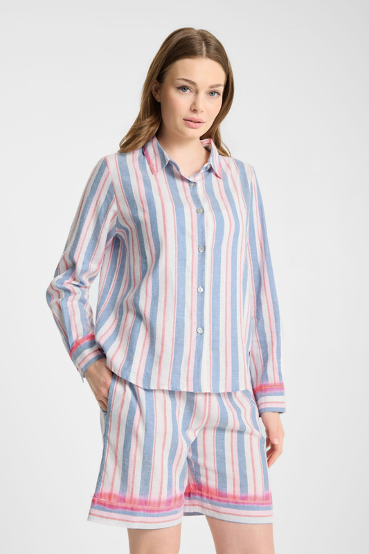 FF Aqua Blue/Pink Stripe Shirt