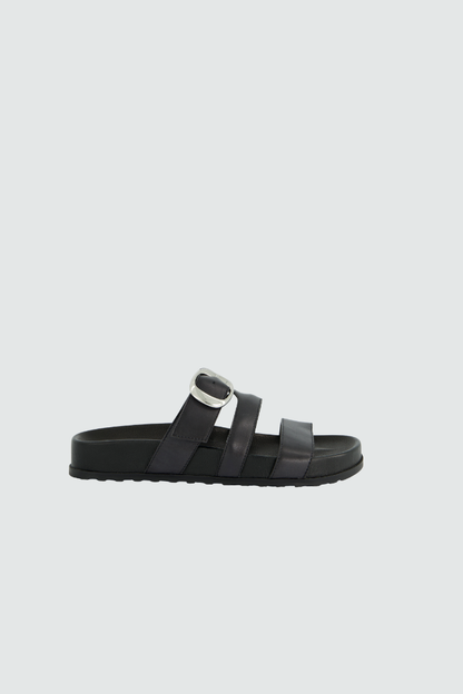 Paul Green Black/Silver Buckle Sandal