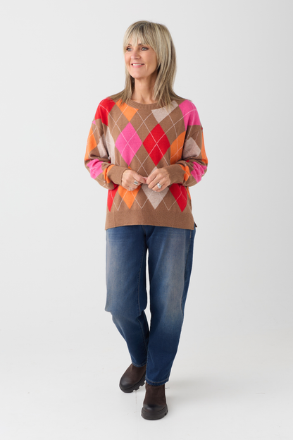 Milano Chilli Print Round Neck Jumper