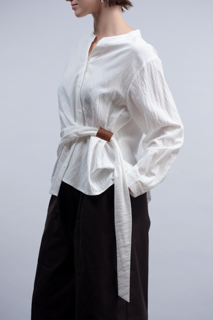 Haako White Pull-Through Detail Blouse H2028