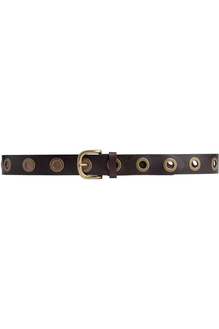 Depeche Dark Brown Large Eyelets Jeans Belt