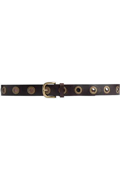 Depeche Dark Brown Large Eyelets Jeans Belt