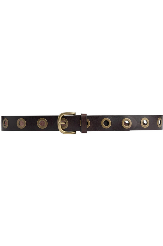 Depeche Dark Brown Large Eyelets Jeans Belt