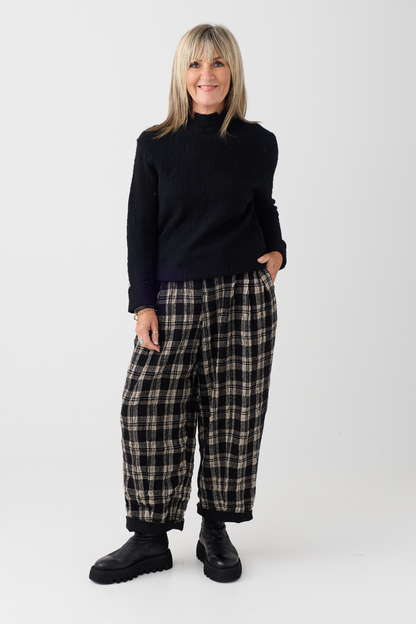 el2 Black/Cream Check Trouser 8056
