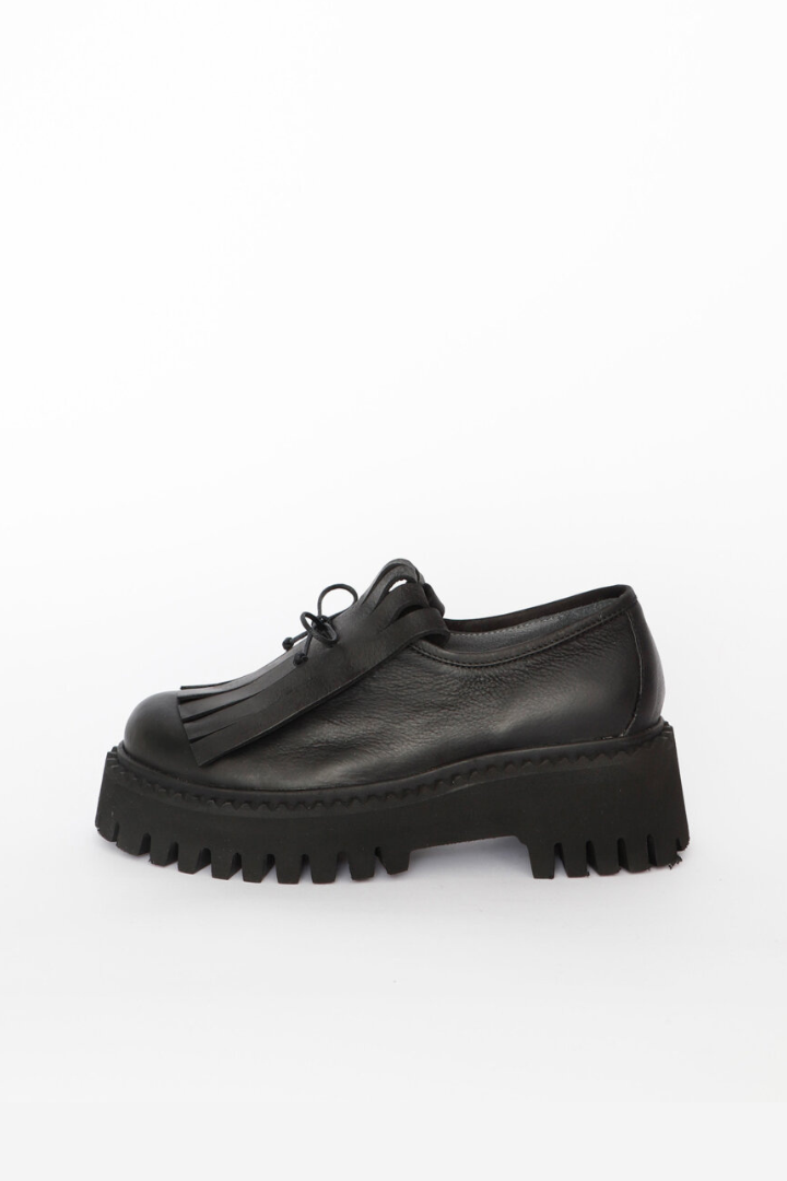 Lofina Black Fringe/Lace Shoe