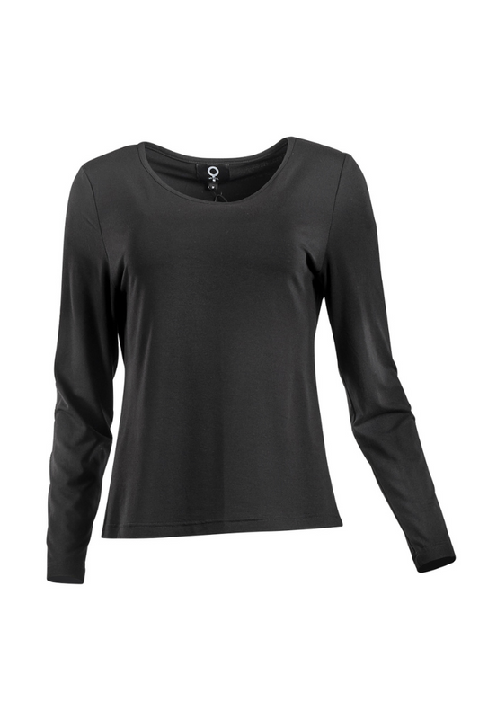 My Soul Jersey Black Top / Scooped Neckline