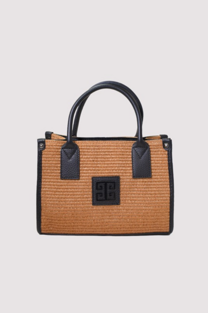 EL Tobacco/Black Akti Small Tote Bag