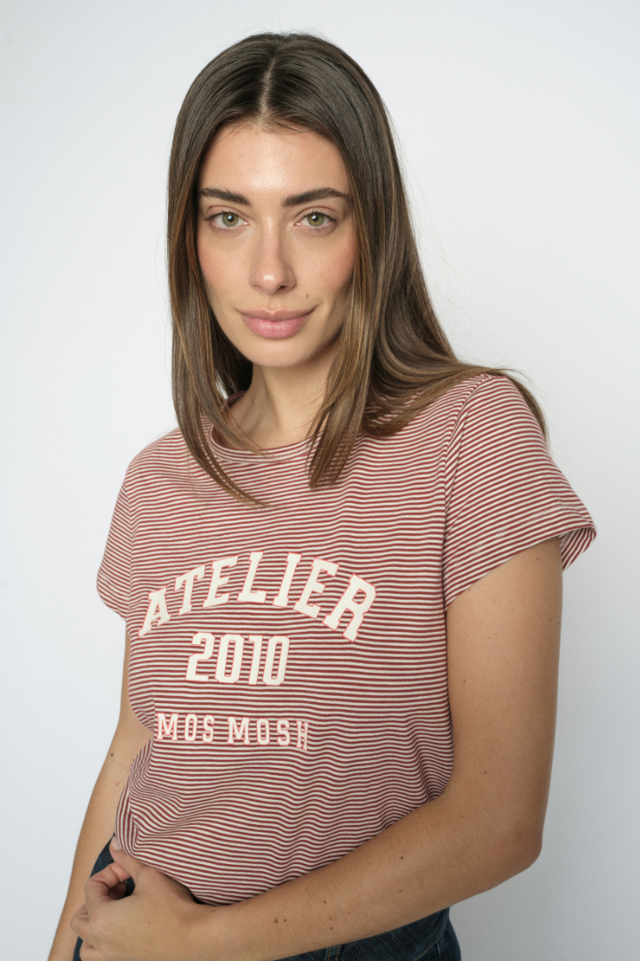 Mos Mosh Camp Cowhide Stripe T-Shirt