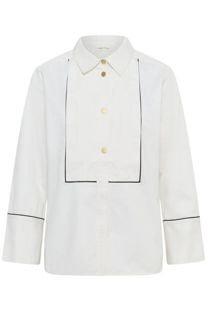 Part Two Devrim White w/Black Piping Shirt