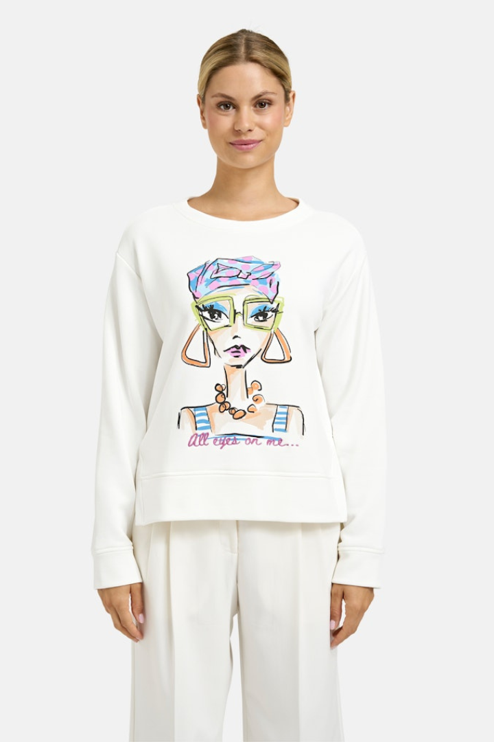 Milano Off White Lady Print Sweatshirt