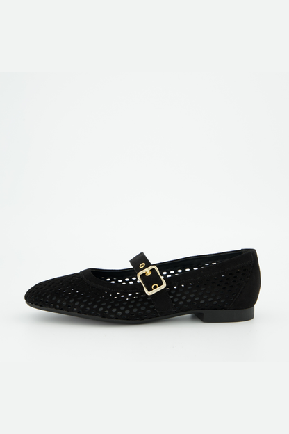 Paul Green Black/Gold Samtziege Ballerina Shoe