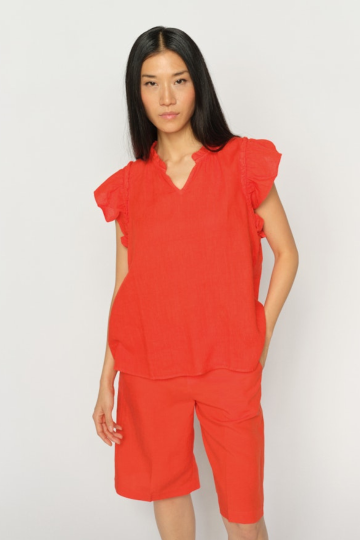Mos Mosh Tea Spicy Orange Linen Top