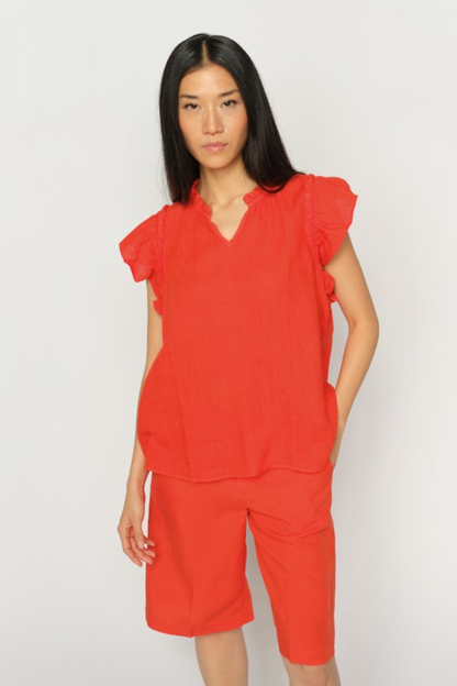 Mos Mosh Tea Spicy Orange Linen Top