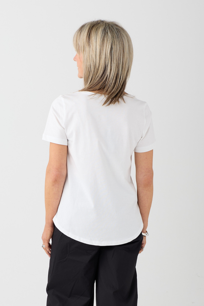 Ozai n Ku Off-White/Olive Front Print T-Shirt