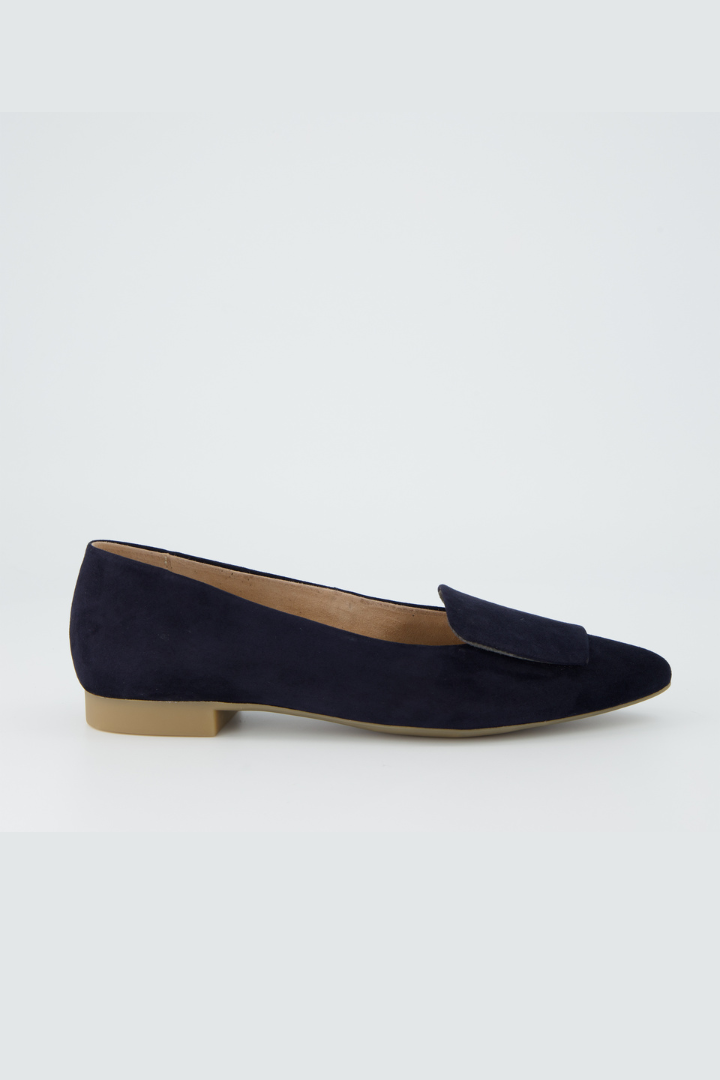 Paul Green Samtziege Navy Blue Court Shoe