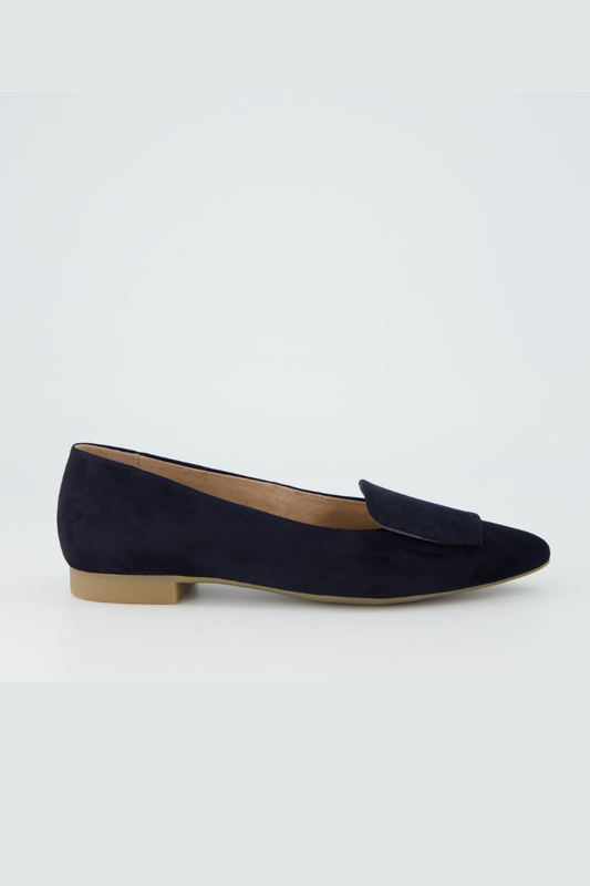 Paul Green Samtziege Navy Blue Court Shoe