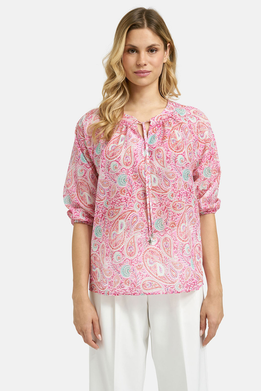 Milano Orchid Print Raglan Sleeve Blouse