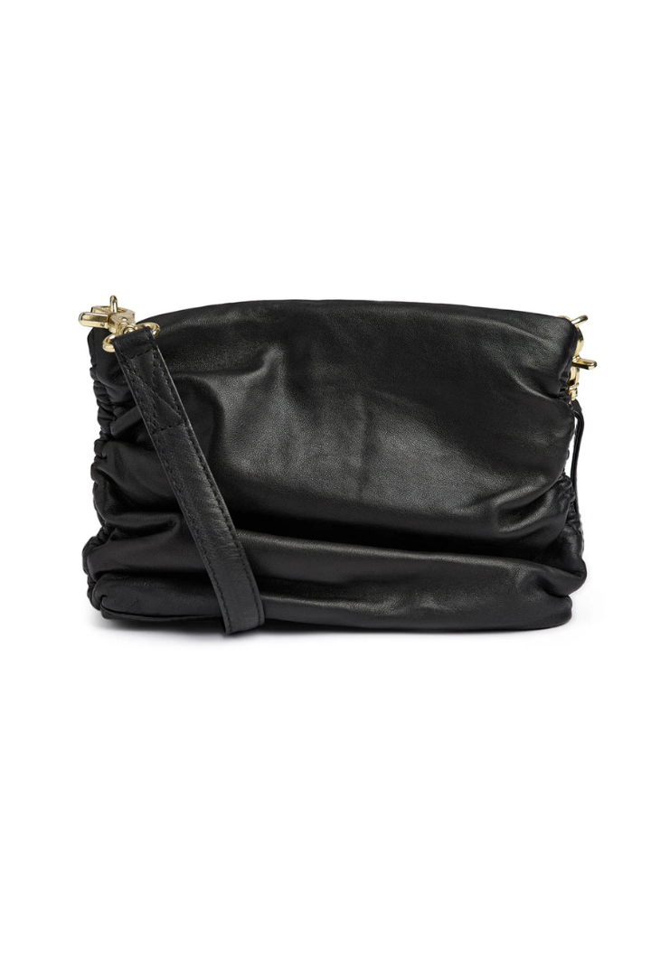 Depeche Black (Nero) Ruched Clutch Bag