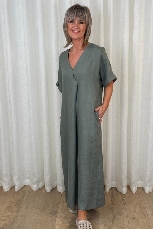 Inwear Solina Agave Green Linen Dress