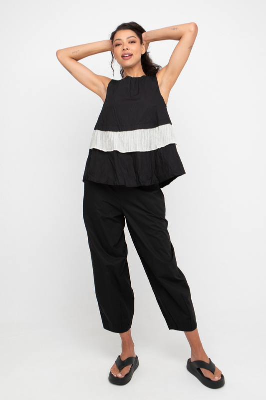Ozai n Ku Black Cropped Trouser