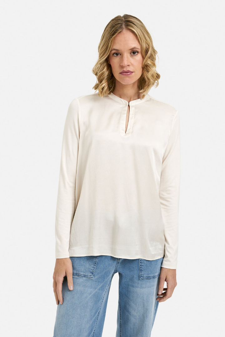 Milano Cream Round Neck Blouse