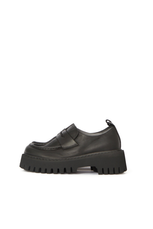 Lofina Black Loafer Shoe