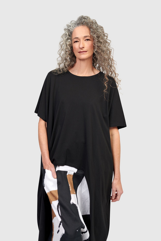 URBAN Black Cutout Tunic Top