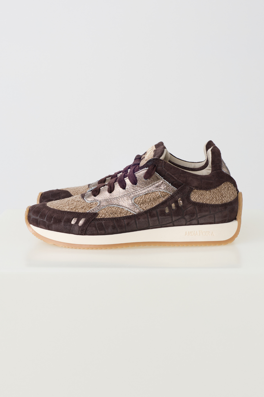 Andia Fora Toffee/Cream Hoty Cocco Suede Trainers